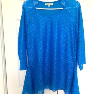Indigo Soul Blue Tunic Top Size Medium